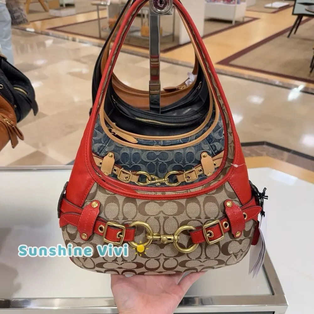 NWT Coach Belted Ergo Shoulder Bag 26 In Signature Jacquard poppy CEV10